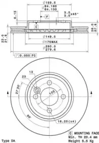 09.A761.11 BREMBO Тормозной диск