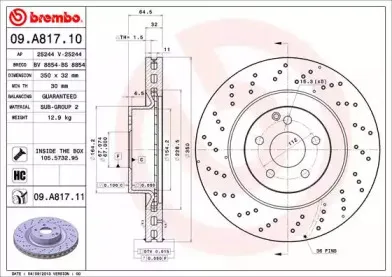 09.A817.10 BREMBO Тормозной диск