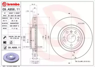 09.A956.11 BREMBO Тормозной диск