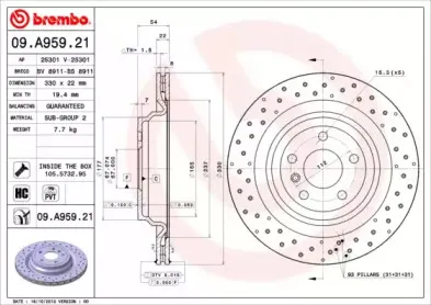 09.A959.21 BREMBO Тормозной диск