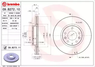 09.B272.10 BREMBO Тормозной диск