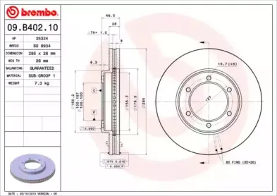 09.B402.10 BREMBO Тормозной диск