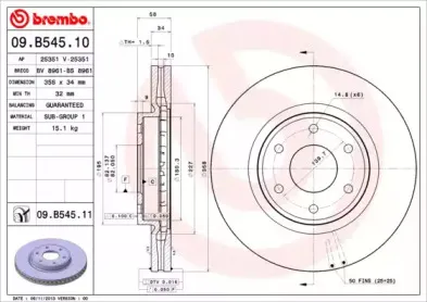 09.B545.11 BREMBO Тормозной диск
