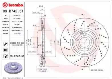 09.B742.51 BREMBO Тормозной диск