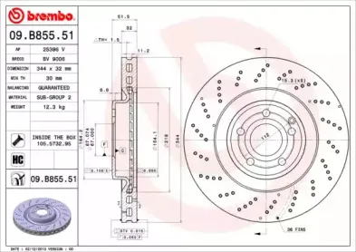09.B855.51 BREMBO Тормозной диск