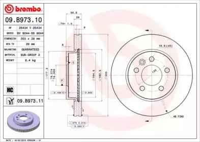 09.B973.11 BREMBO Тормозной диск