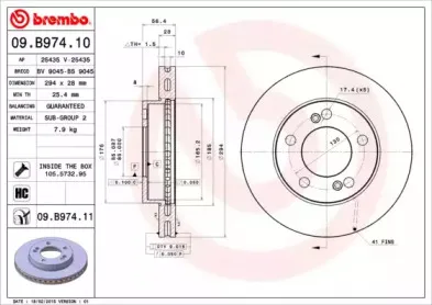09.B974.11 BREMBO Тормозной диск