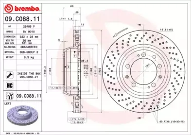 09.C088.11 BREMBO Тормозной диск
