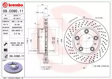 09.C090.11 BREMBO Тормозной диск