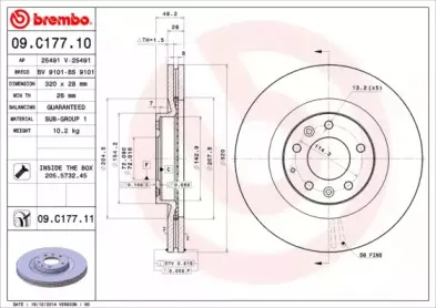 09.C177.11 BREMBO Тормозной диск