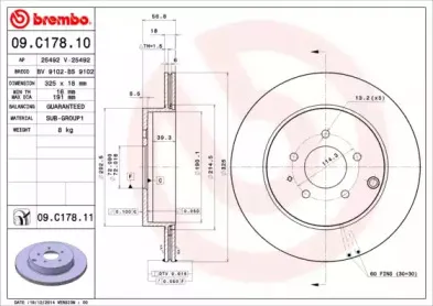 09.C178.11 BREMBO Тормозной диск