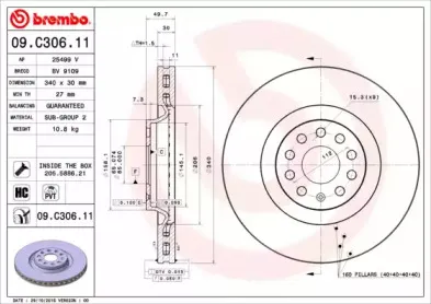 09.C306.11 BREMBO Тормозной диск