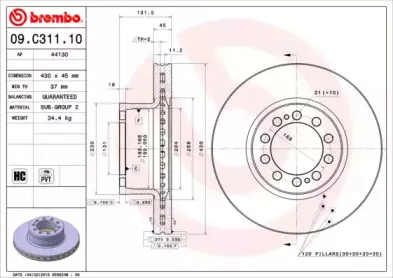 09.C311.10 BREMBO Тормозной диск