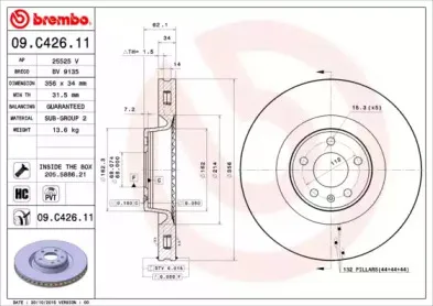09.C426.11 BREMBO Тормозной диск