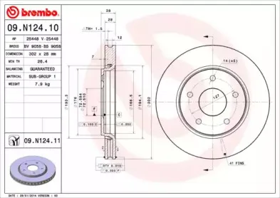 09.N124.10 BREMBO Тормозной диск