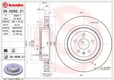 09.N266.21 BREMBO Тормозной диск