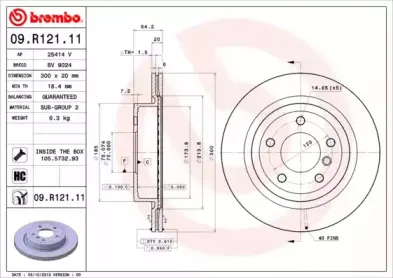 09.R121.11 BREMBO Тормозной диск