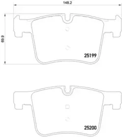 P 06 075 BREMBO Комплект тормозных колодок, дисковый тормоз