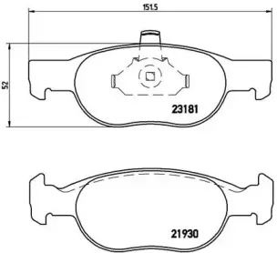 P 23 125 BREMBO Комплект тормозных колодок, дисковый тормоз