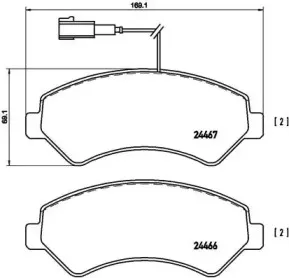 P 23 136 BREMBO Комплект тормозных колодок, дисковый тормоз