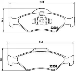 P 24 054 BREMBO Комплект тормозных колодок, дисковый тормоз
