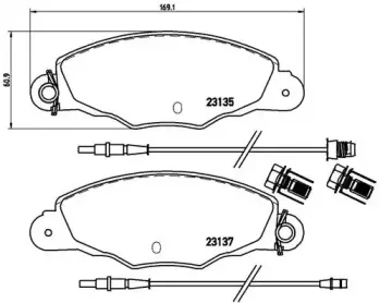 P 61 061 BREMBO Комплект тормозных колодок, дисковый тормоз