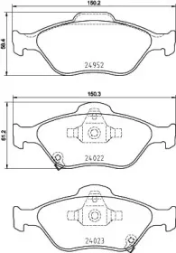 P 83 159 BREMBO Комплект тормозных колодок, дисковый тормоз