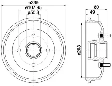 MBD052 MINTEX Тормозной барабан