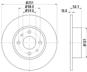 MDC389 MINTEX Тормозной диск
