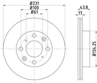 MDC343 MINTEX Тормозной диск