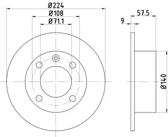 MDC802 MINTEX Тормозной диск