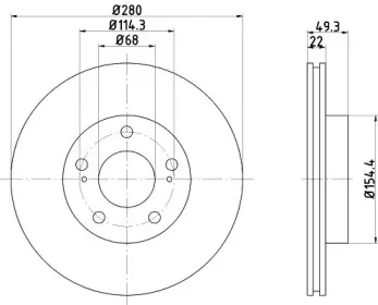 MDC860 MINTEX Тормозной диск