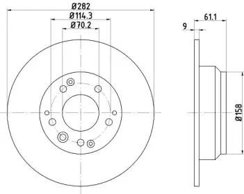 MDC999 MINTEX Тормозной диск