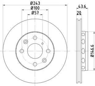 MDC1364 MINTEX Тормозной диск