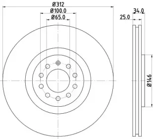 MDC1381 MINTEX Тормозной диск