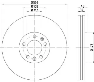 MDC1495 MINTEX Тормозной диск