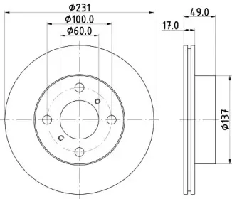 MDC1374 MINTEX Тормозной диск