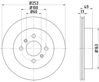 MDC1672 MINTEX Тормозной диск