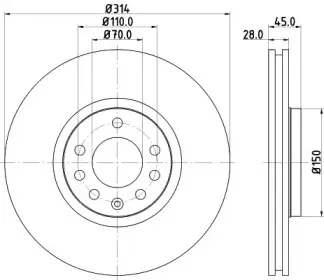 MDC1674 MINTEX Тормозной диск