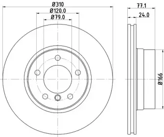MDC1658 MINTEX Тормозной диск