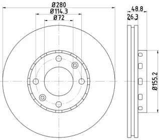 MDC1603 MINTEX Тормозной диск