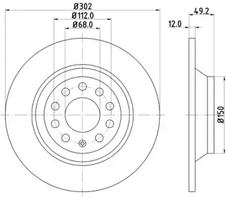 MDC1744 MINTEX Тормозной диск