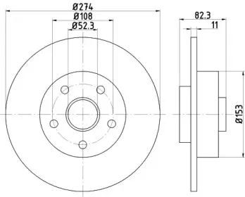 MDC1681 MINTEX Тормозной диск