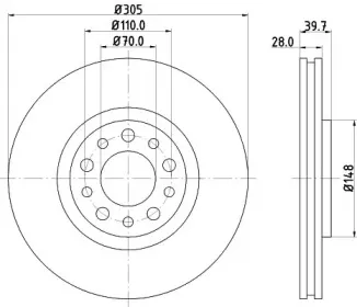 MDC1739 MINTEX Тормозной диск