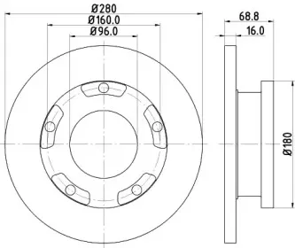 MDC1808 MINTEX Тормозной диск