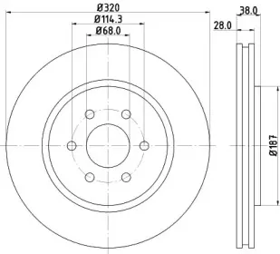 MDC1834 MINTEX Тормозной диск