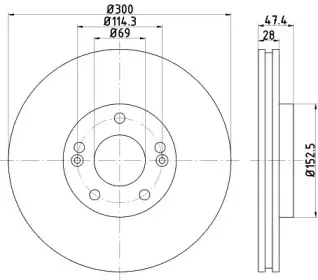 MDC2045 MINTEX Тормозной диск