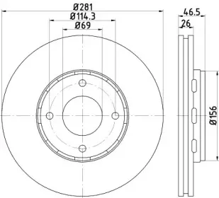 MDC2208 MINTEX Тормозной диск