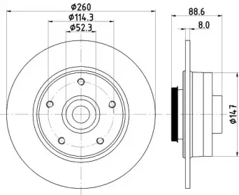 MDC2795C MINTEX Тормозной диск