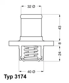 3174.89D WAHLER Термостат, охлаждающая жидкость